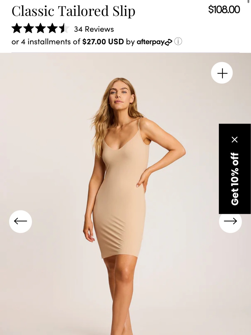 Commando Nude Beige Slip with Adjustable Straps SIZE M/L